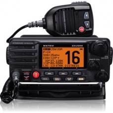 Standard GX2000 Black VHF with AIS receiver or transponder input, Waypoint navigation and 30W loud hailer.